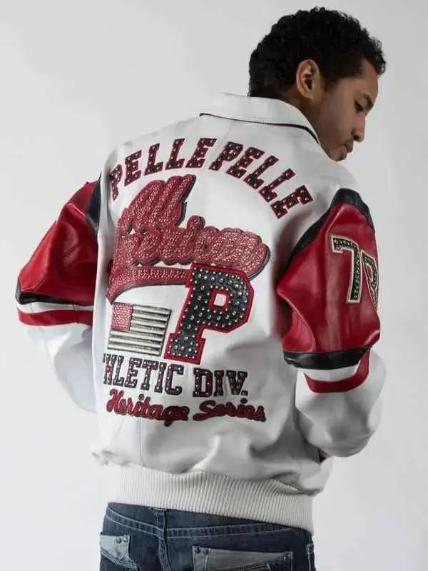 Menโs Pelle Pelle All American White Leather Jacket