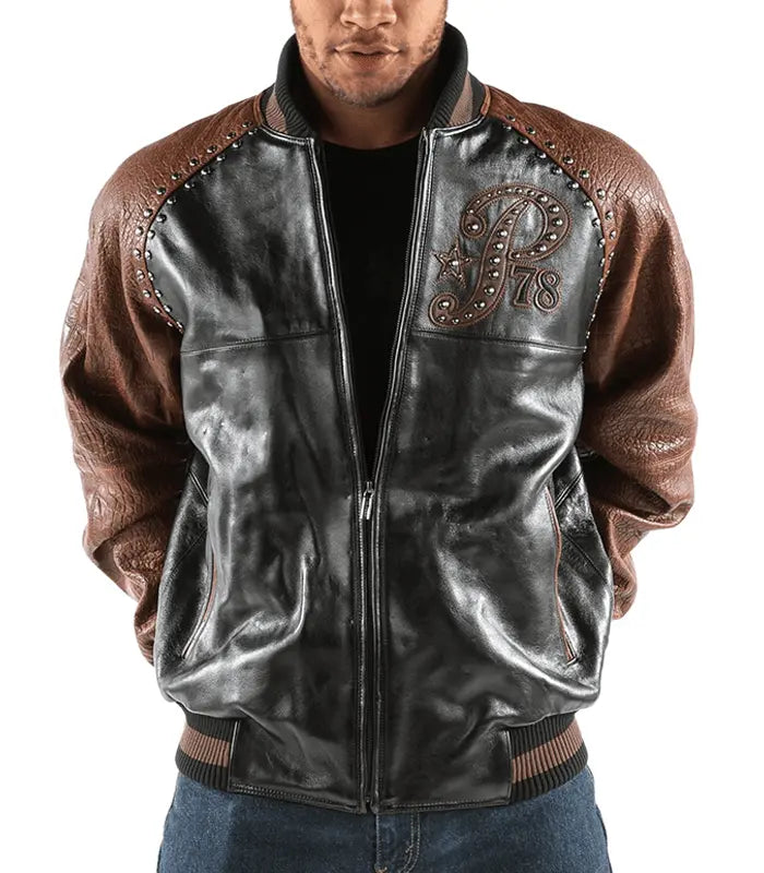 Pelle Pelle Premium Leather Co 78 Black and Brown Leather Jacket