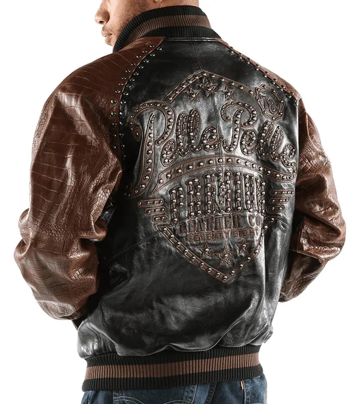 Pelle Pelle Premium Leather Co 78 Black and Brown Leather Jacket