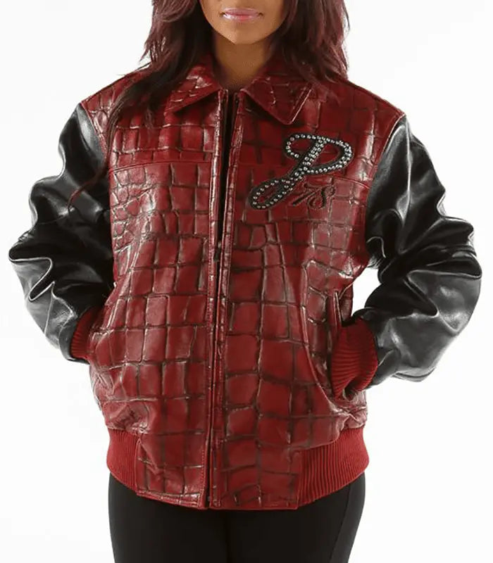 Pelle Pelle Marc Buchanan 1978 Exotic Womenโs Maroon Leather Jacket