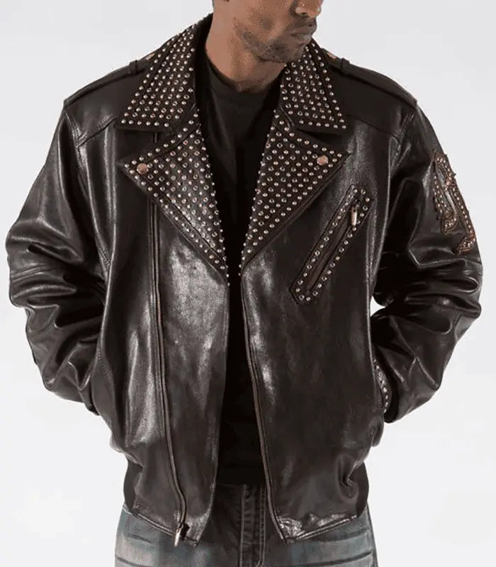 Men's Pelle Pelle Dark Brown 1978 Biker Leather Jacket