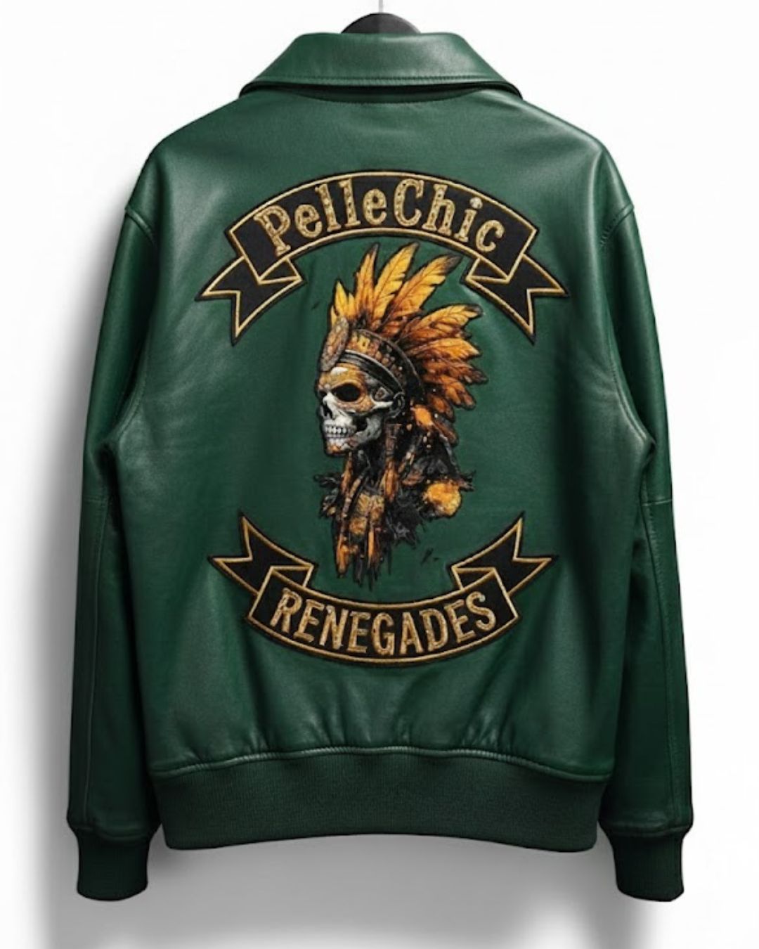 PelleChic Renegades Embroidered Leather Jacket – Skull Warrior Edition leathertaboo.com