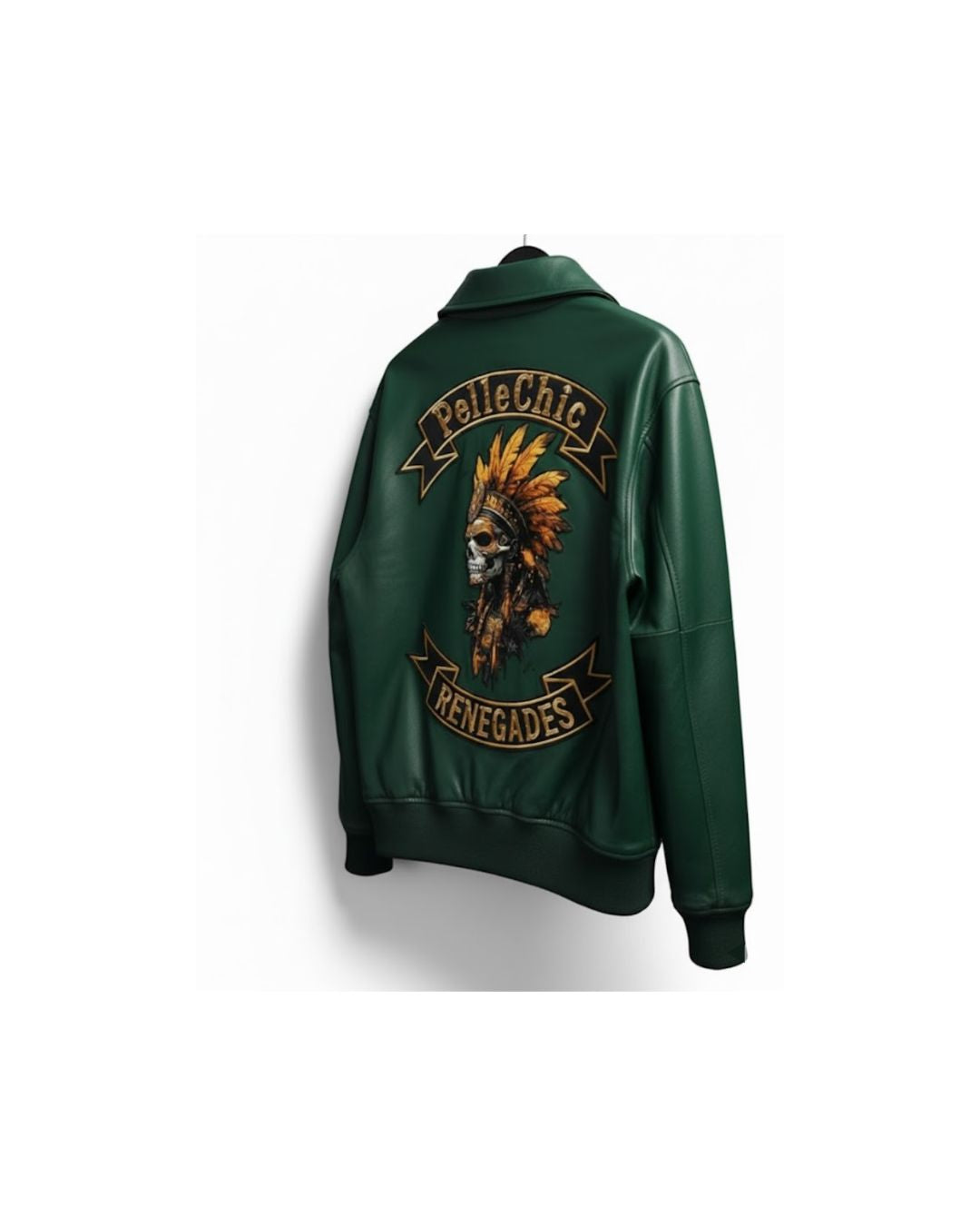 PelleChic Renegades Embroidered Leather Jacket – Skull Warrior Edition leathertaboo.com