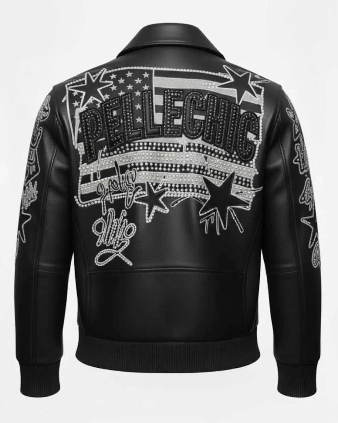 PelleChicโข โStars & Stripesโ Luxury Rhinestone Bomber โ 1986 Elite Americana Edition
