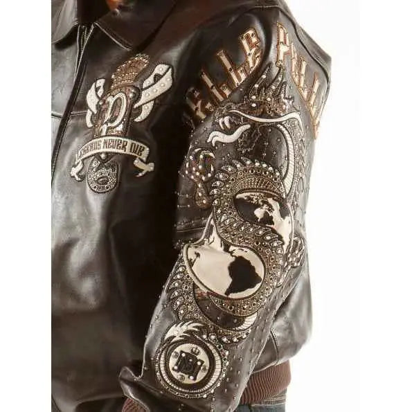 Pelle Pelle Dark Brown Dragon Leather Jacket – Men