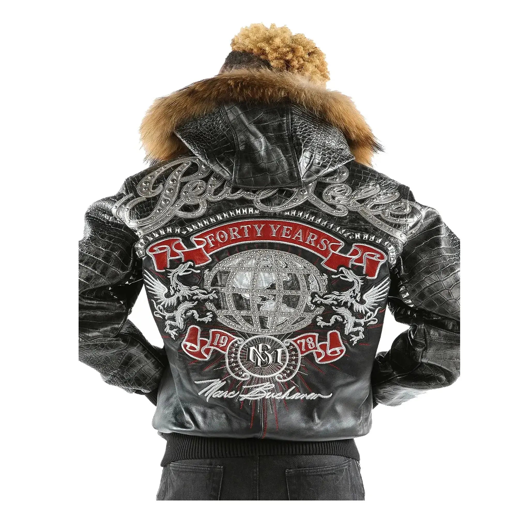 Pelle Pelle World Tour 1978 black leather jacket Back