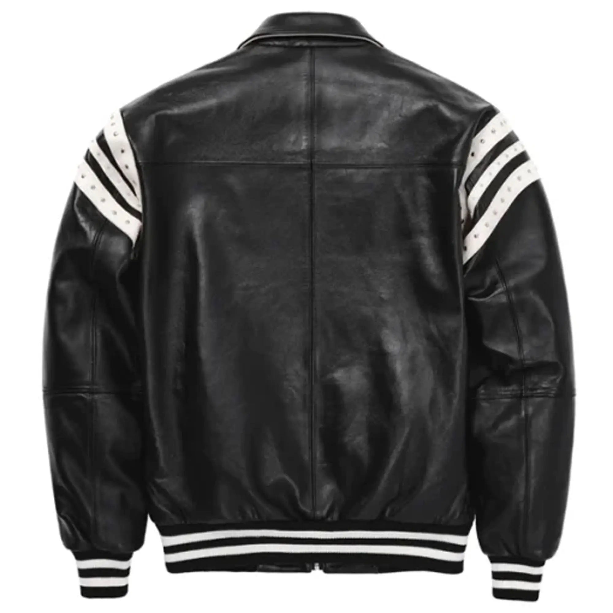 Pelle Pelle encrusted varsity leather jacket Back view