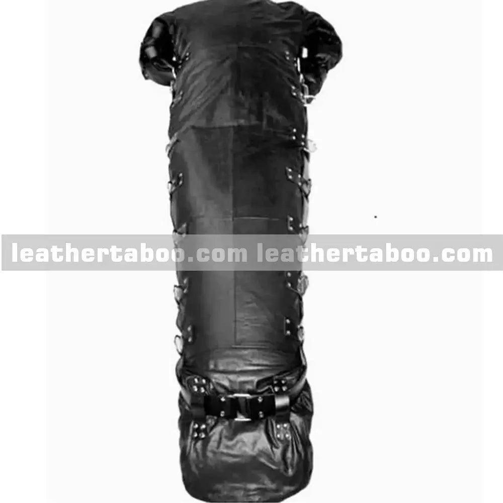 Premium Leather Bondage Sleepsack with Arm Binder leathertaboo.com