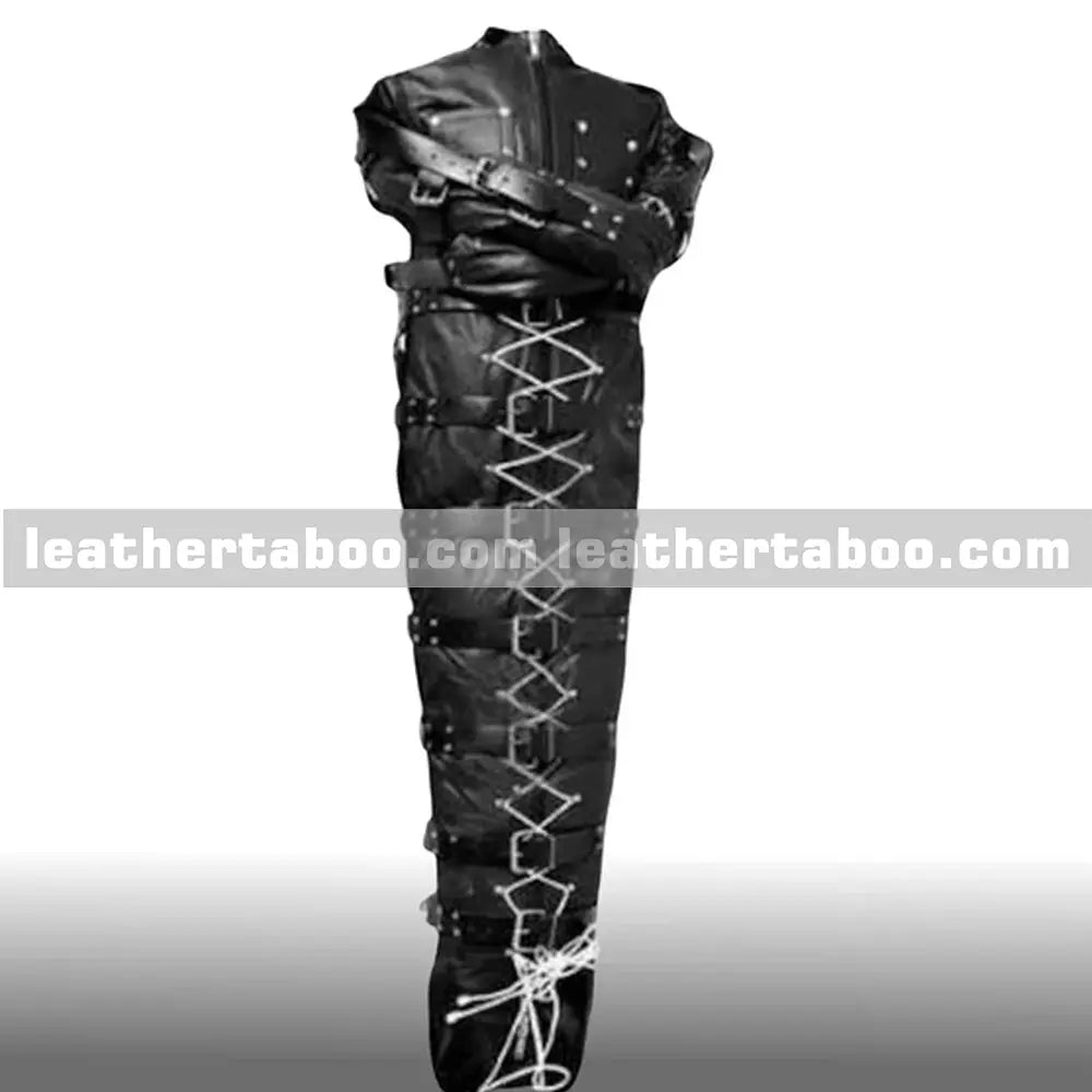 Premium Leather Bondage Sleepsack with Arm Binder leathertaboo.com