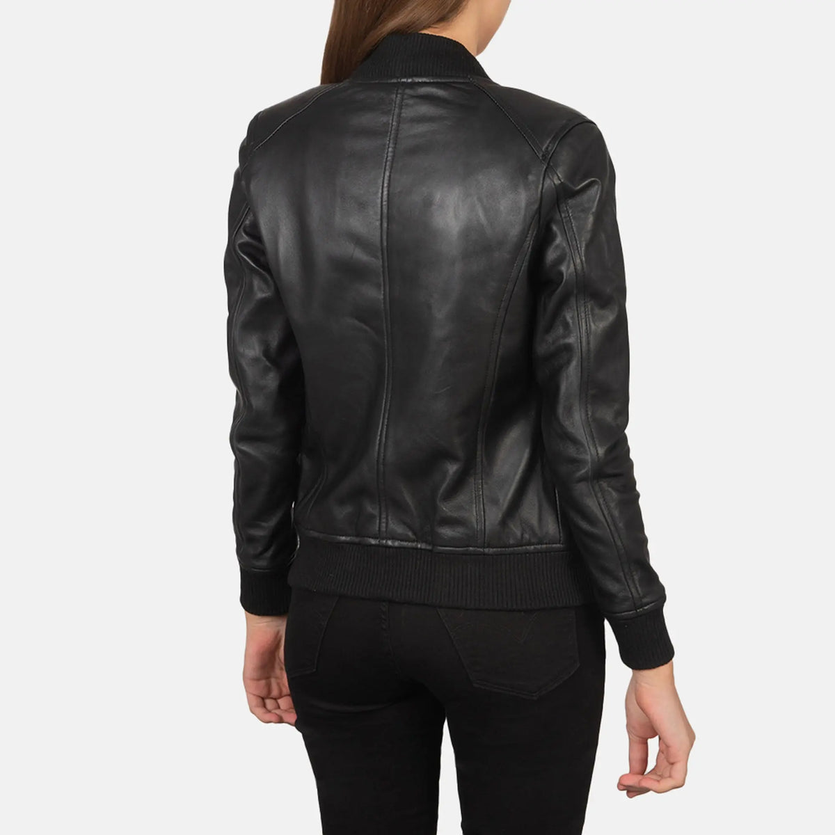 Premium black bomber leather jacket by Leather Taboo