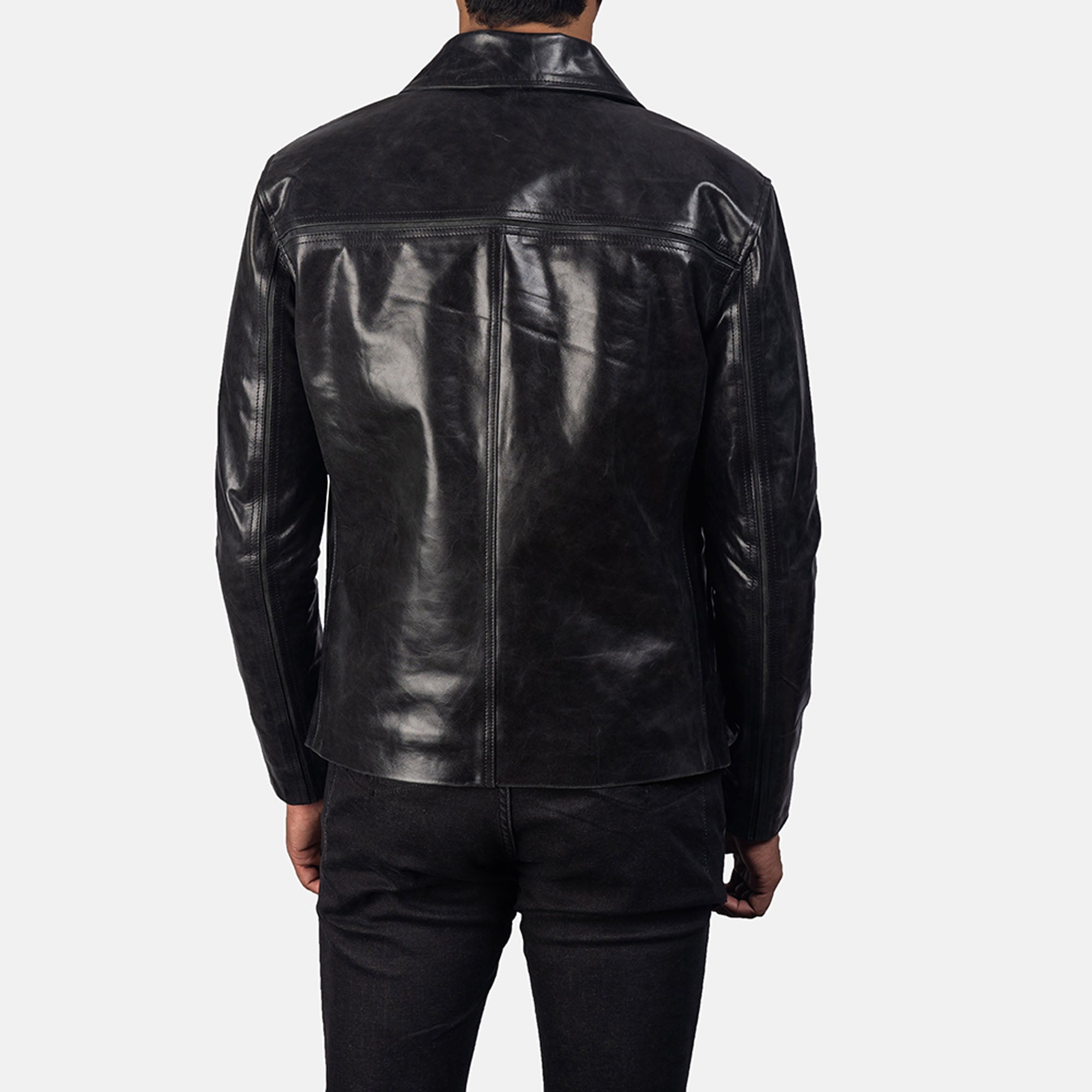 Premium black leather jacket by Leather Taboo