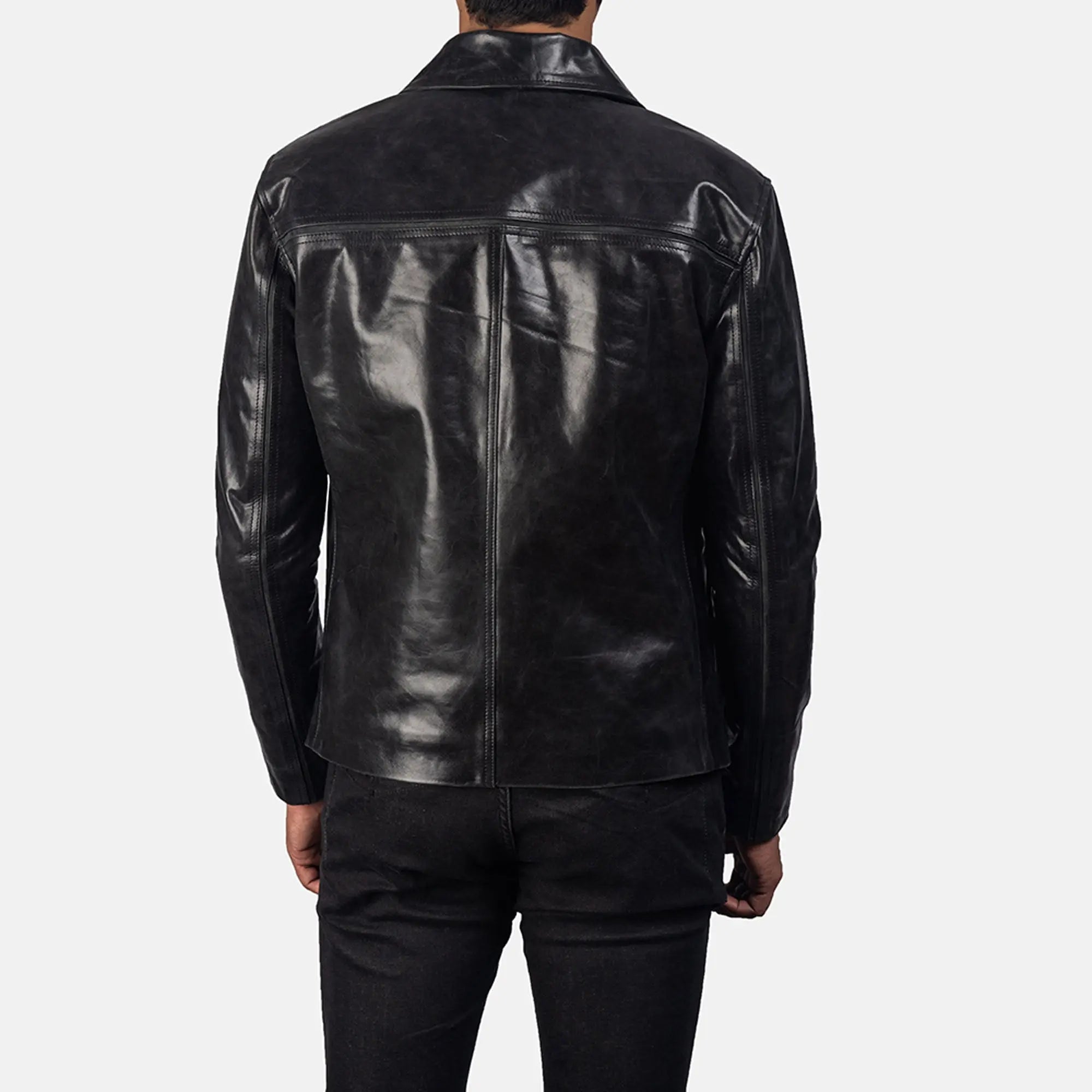 Premium black leather jacket by Leather Taboo