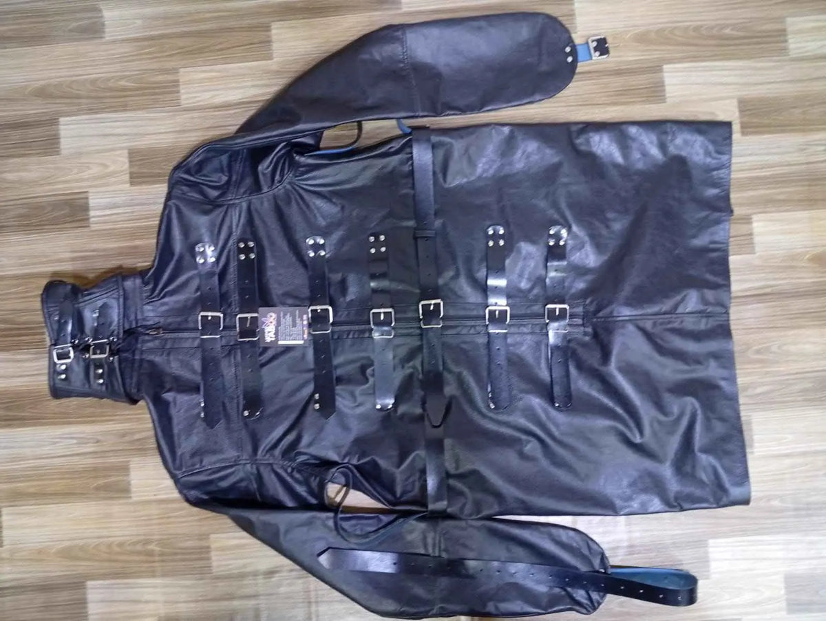 Premium Leather Straitjacket with Heavy-Duty Restraints