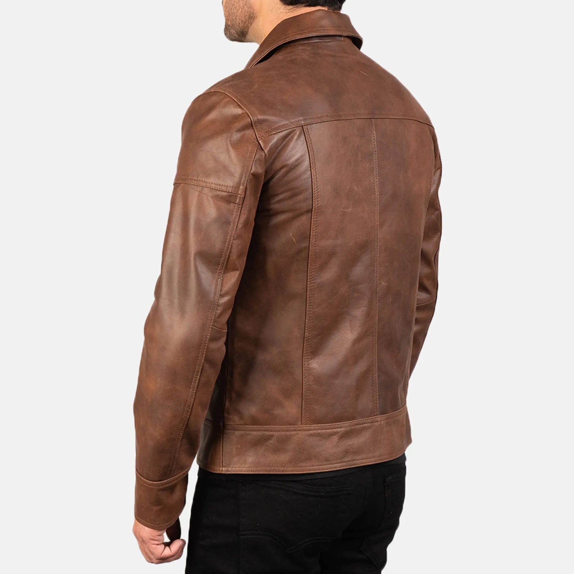 Premium brown biker jacket by Leather Taboo