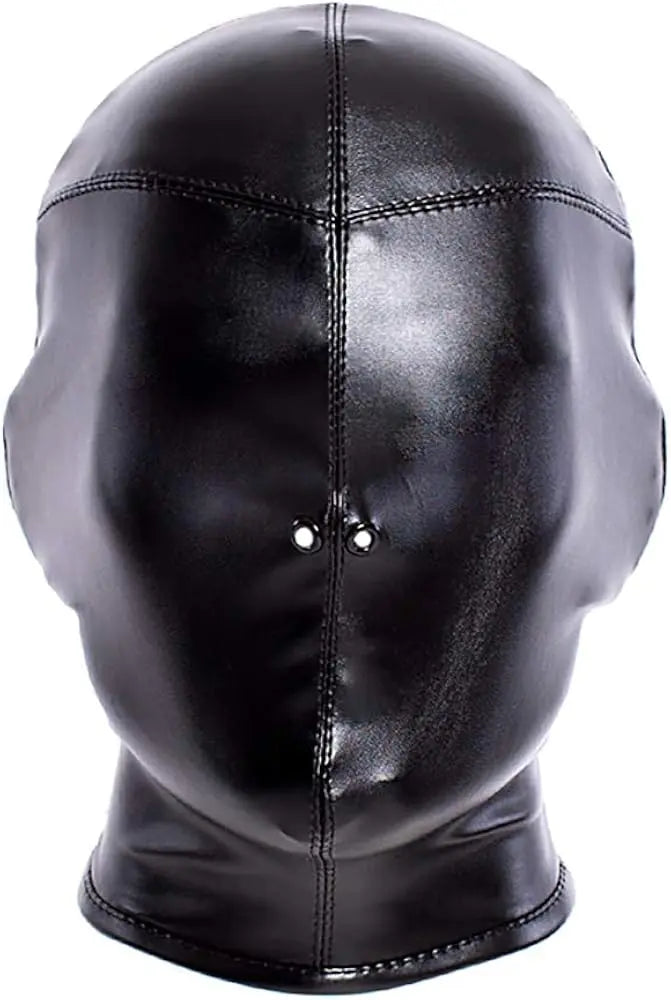 Premium genuine leather face mask handmade black fashion style