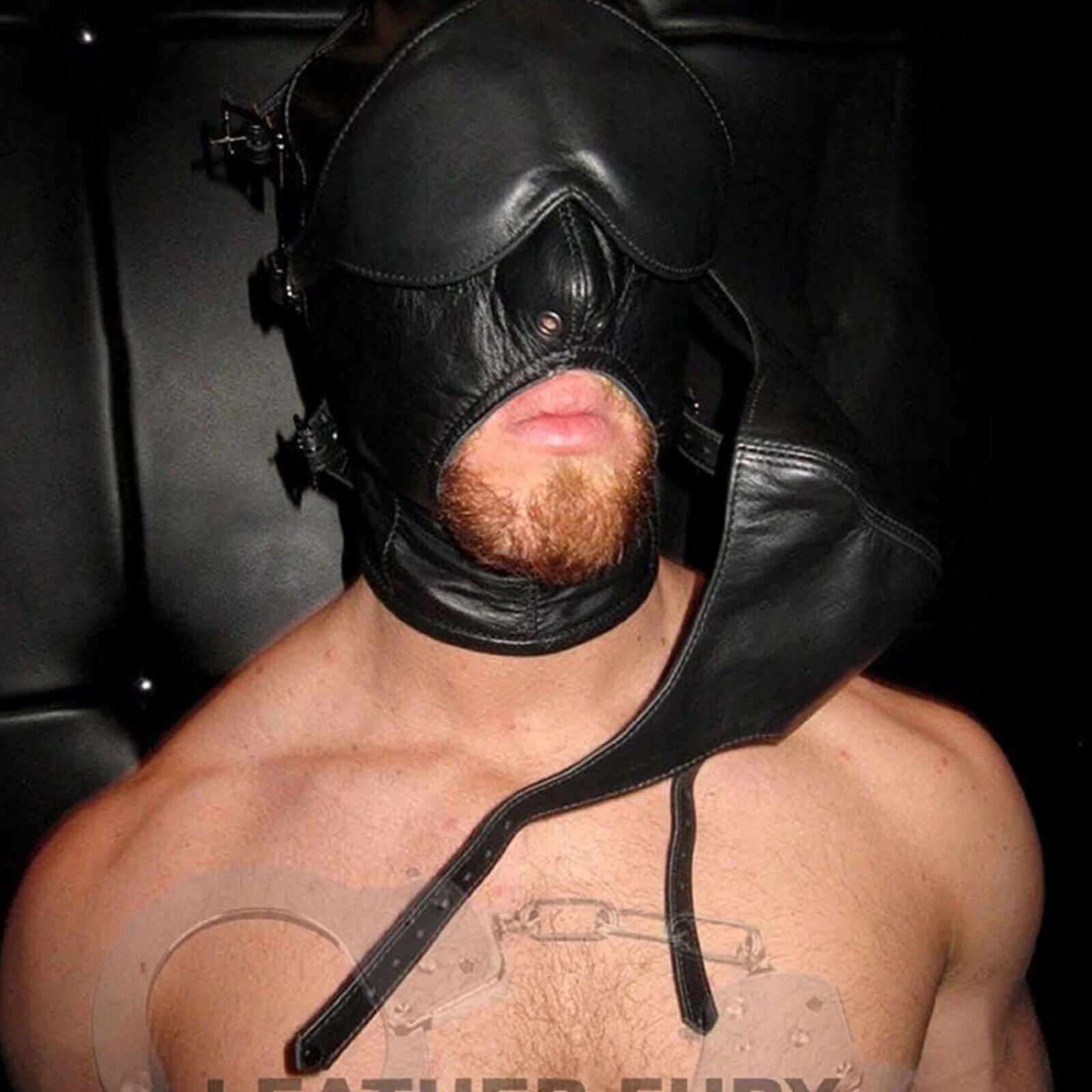 Premium leather gothic head harness for cosplay styling