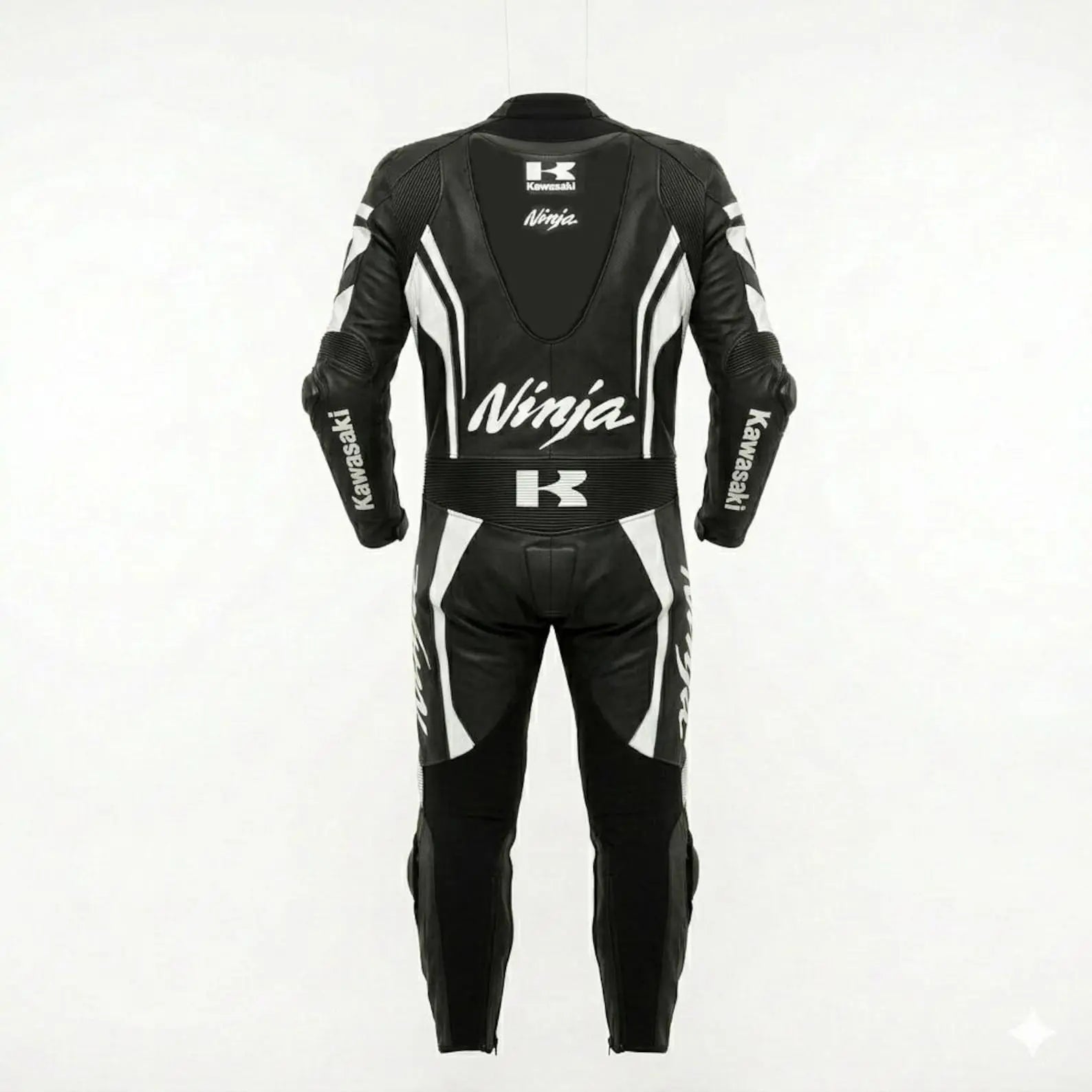 Professional black racing leather suit performance gear
