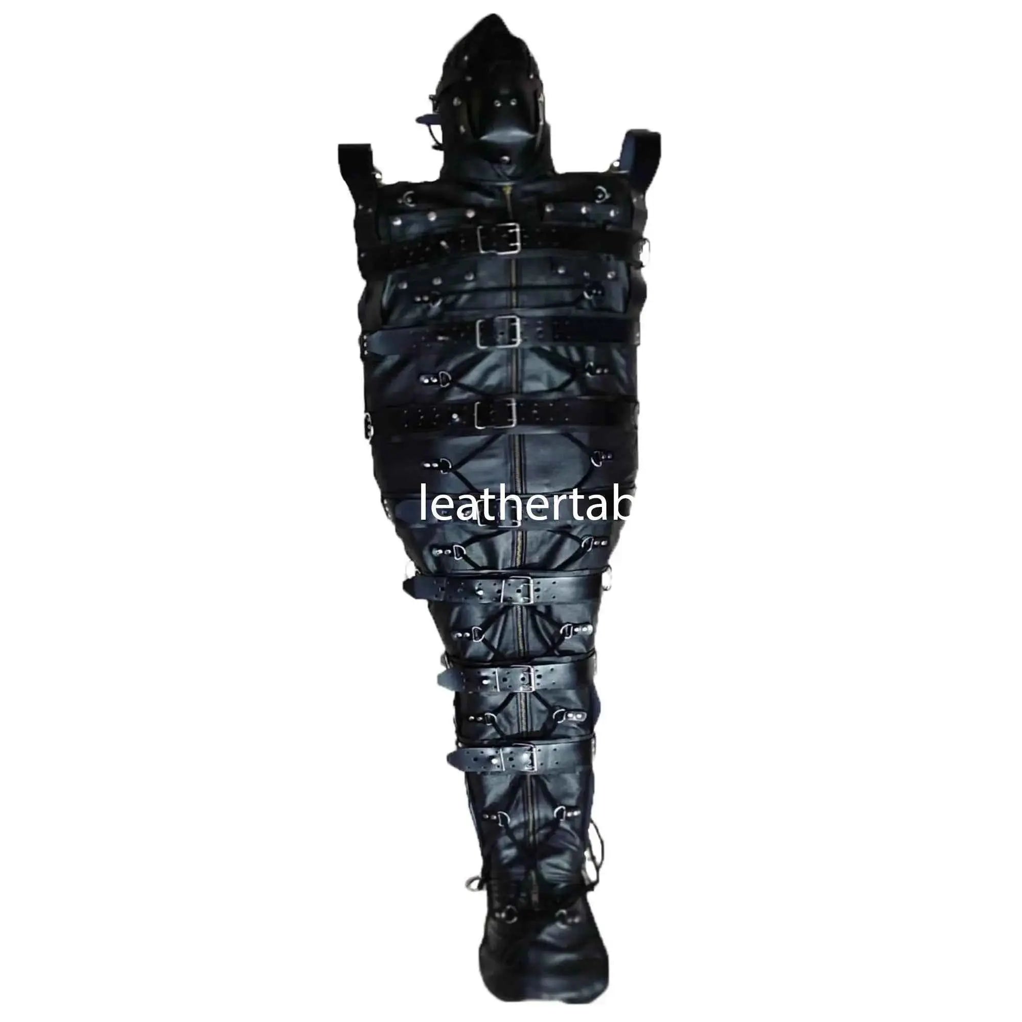 Real cowhide leather sleep sack body bag full view
