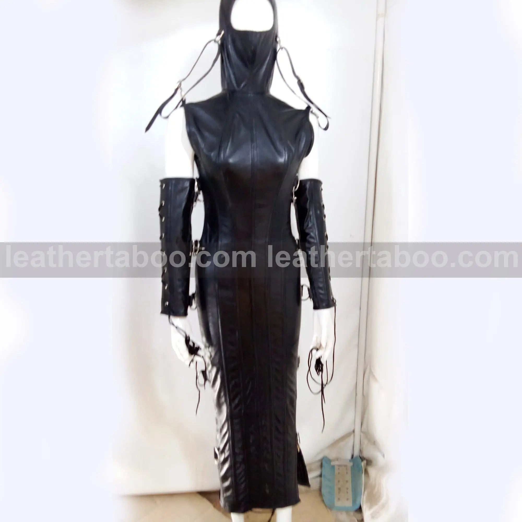 Real leather women dress magic domina dress corset hobble gothic party dress - Leather taboo