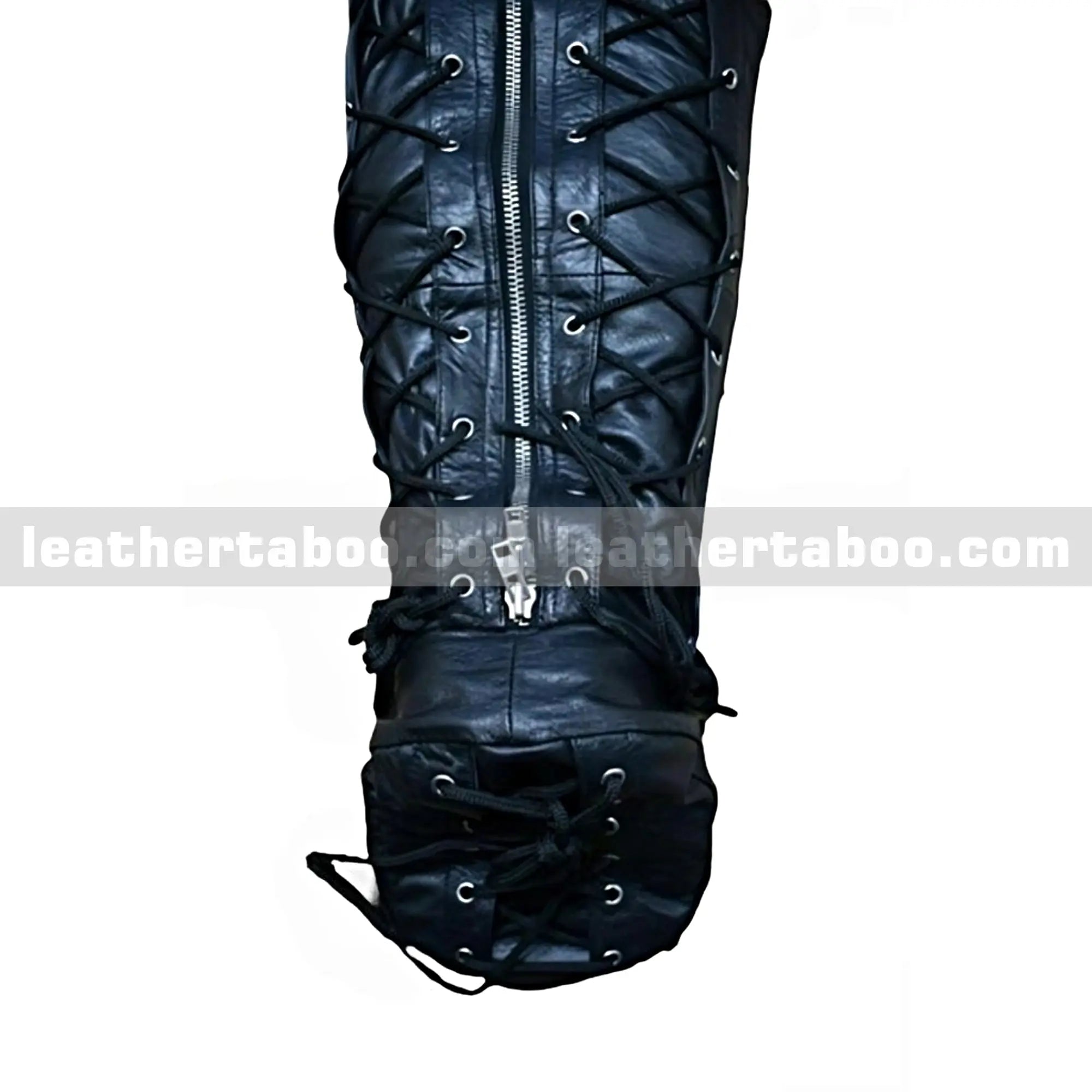Premium Genuine Leather Hooded Sleep Sack โ The Ultimate Bondage Experience - Leather taboo