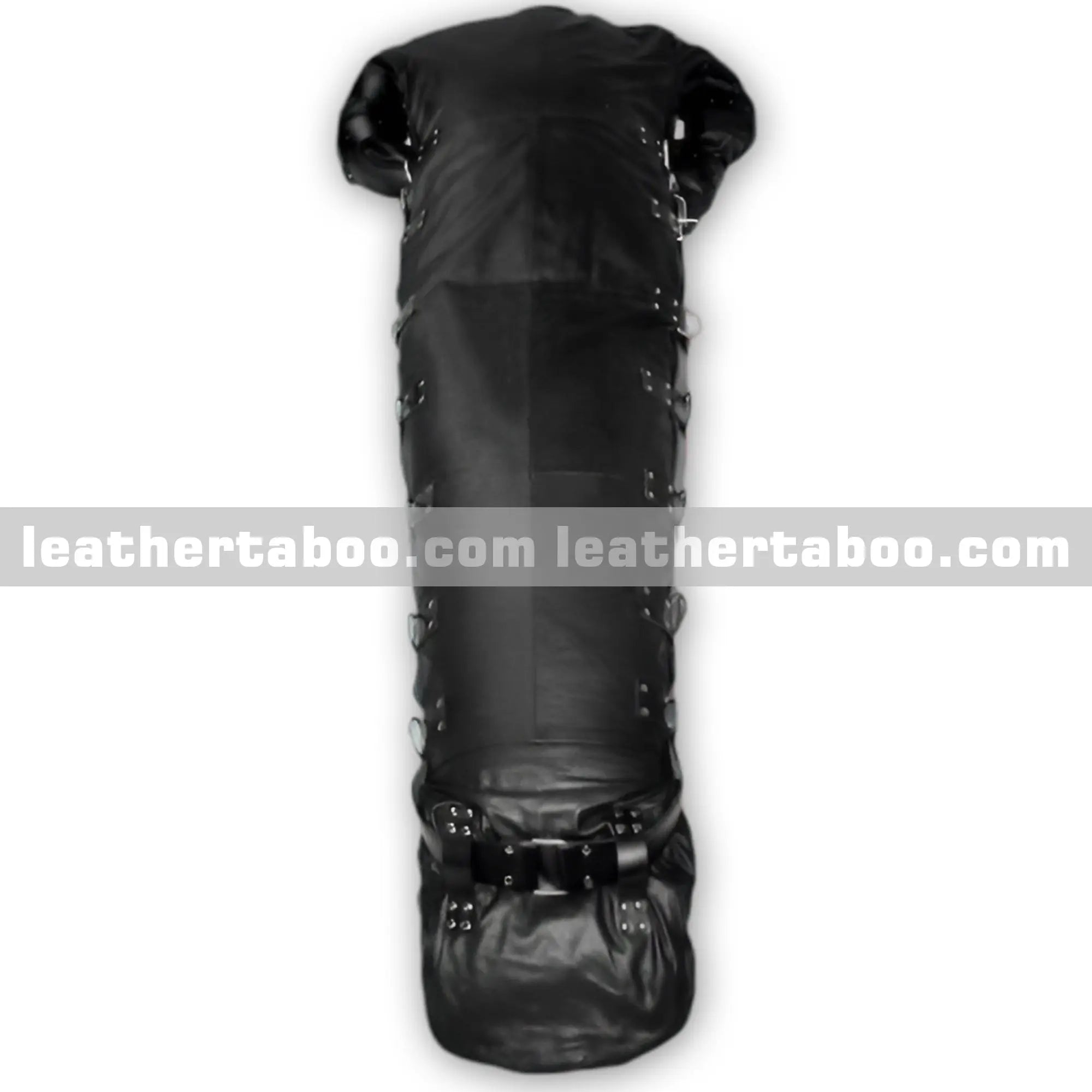 Unisex Leather Sleep Sack with Leather Lining – Full Body Restraint with Straitjacket Design - Leather taboo