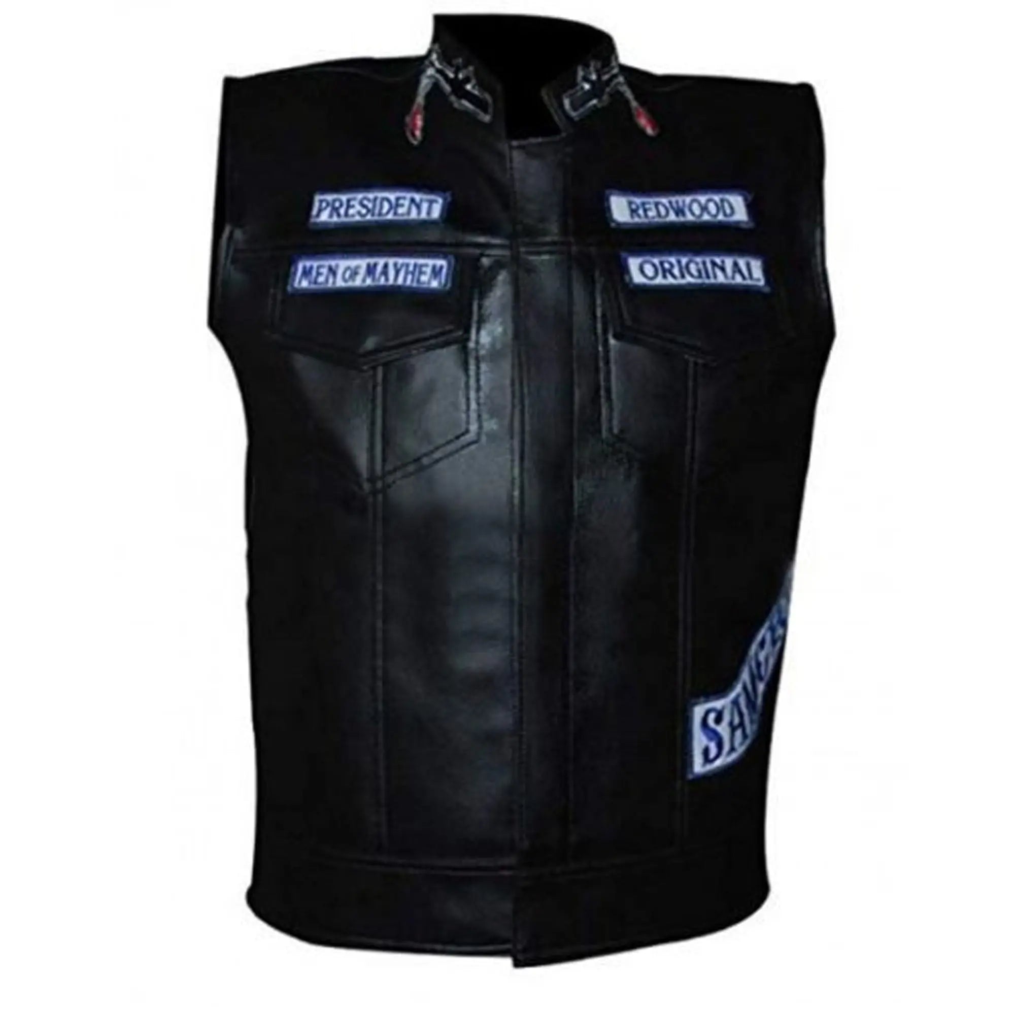 Sons of Anarchy leather biker vest front view