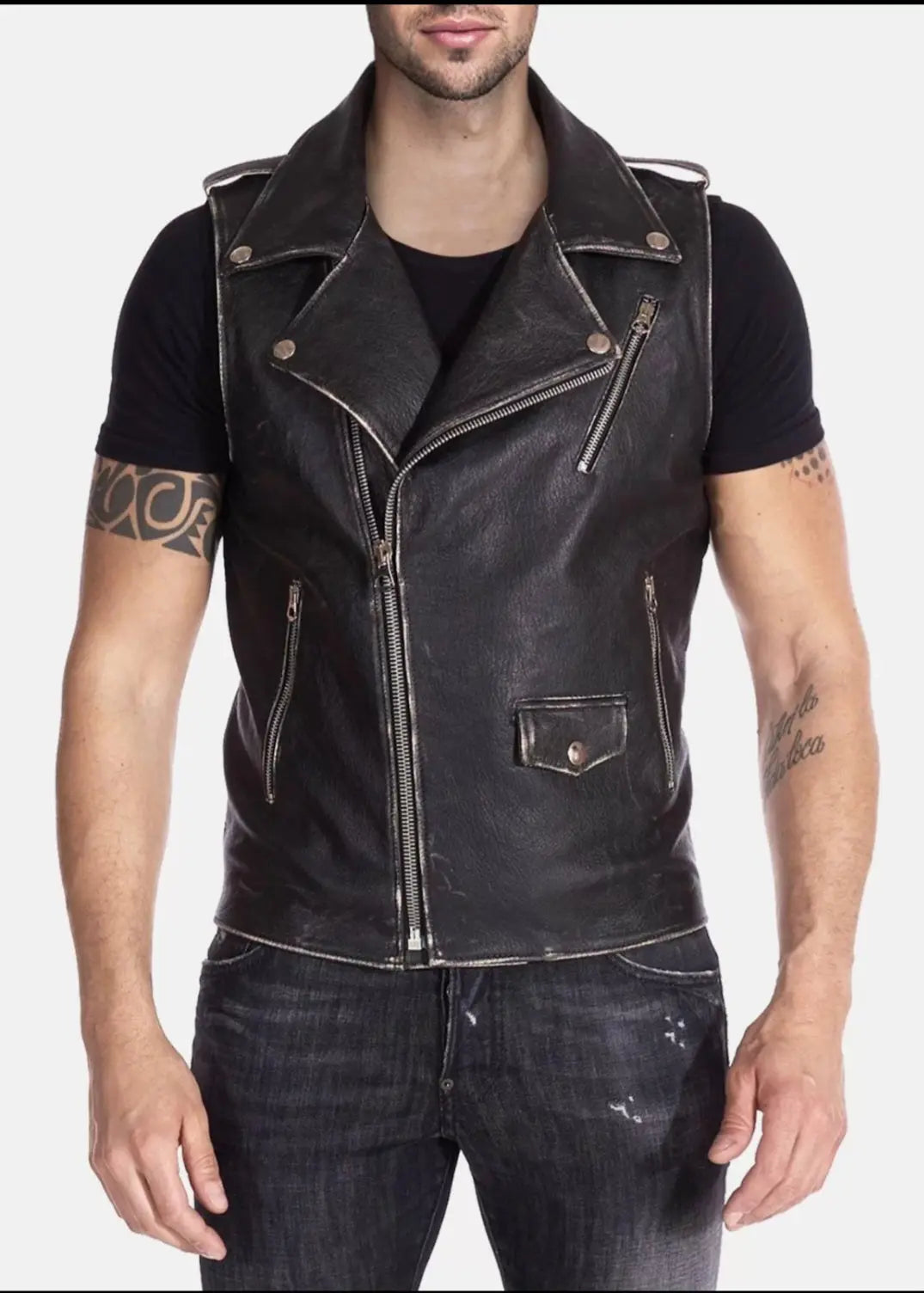 Sons of Anarchy motorcycle club leather vest front view