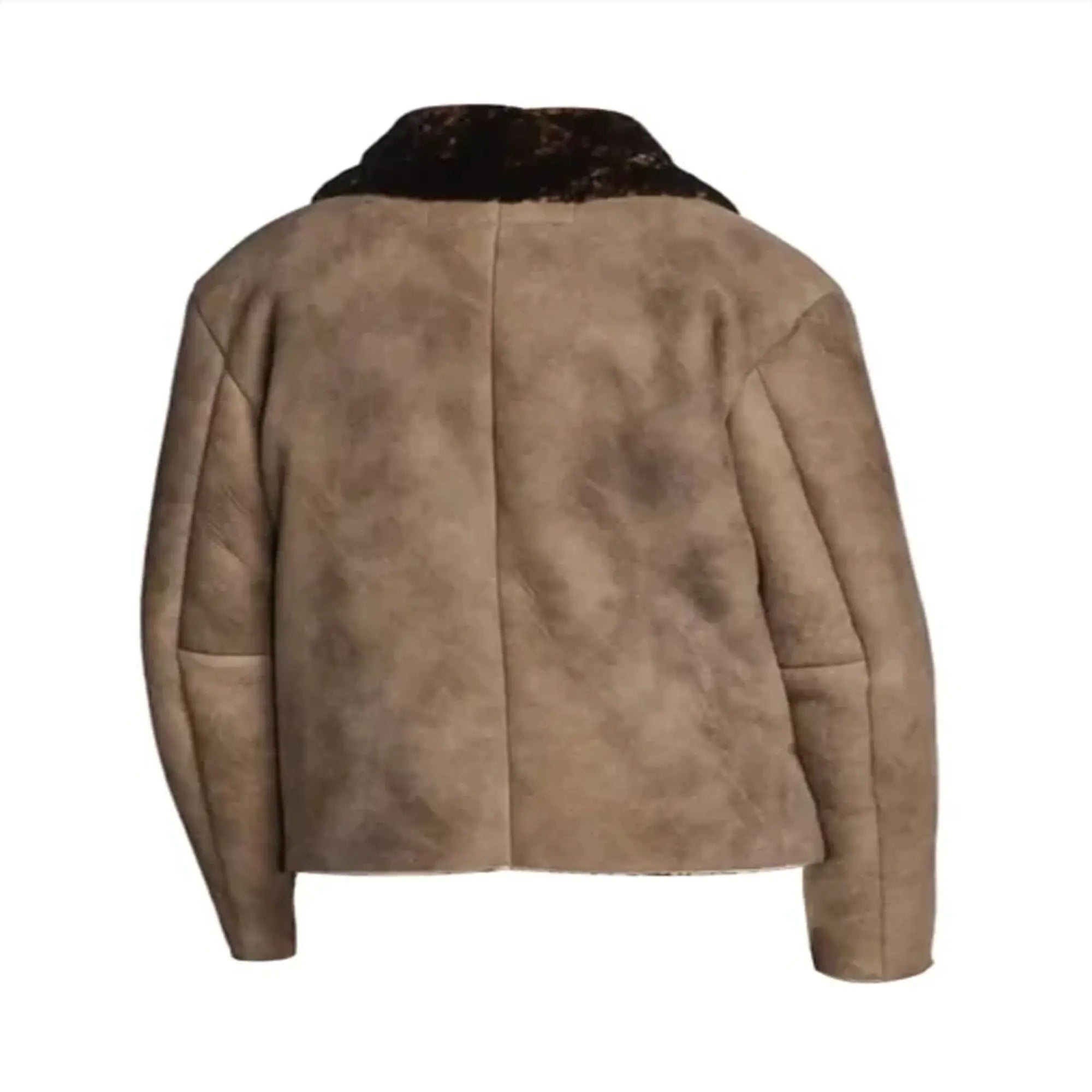 Stylish men winter suede leather jacket outdoor outfit