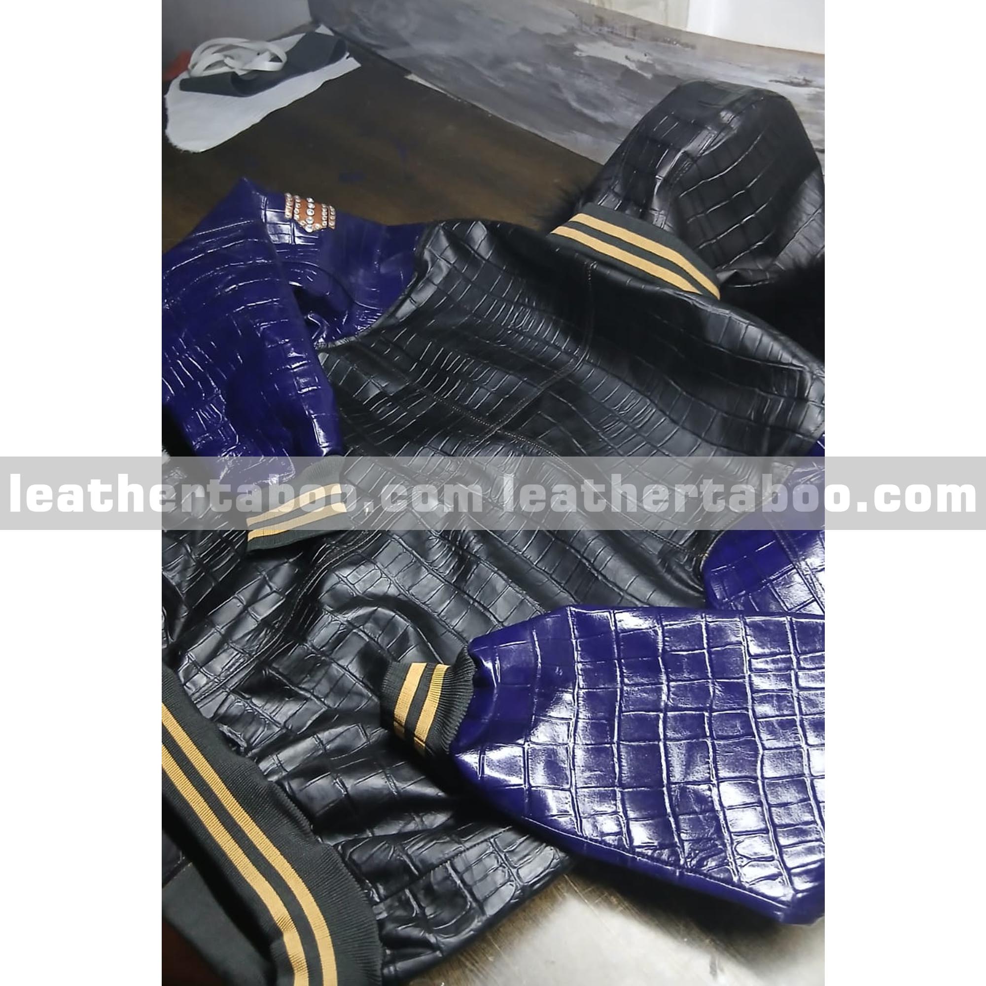 The "Midnight Sovereign" Luxury Croc Varsity leathertaboo.com