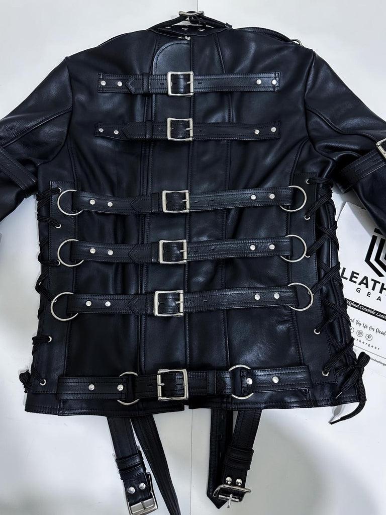 Leather Submissive Bondage Restraint Straitjacket With Arms Binder