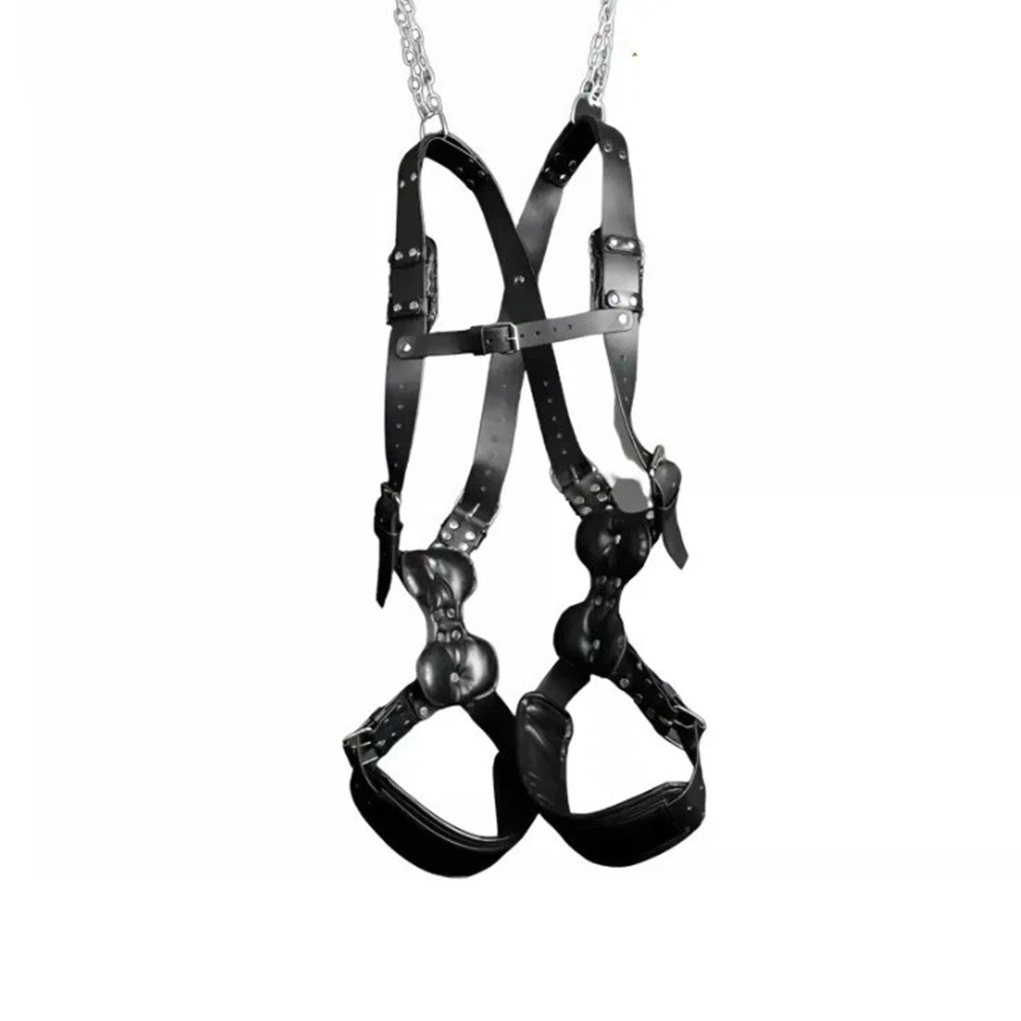 Genuine Leather Hanging Love Sling for Couples – Adjustable Support Swing leather taboo