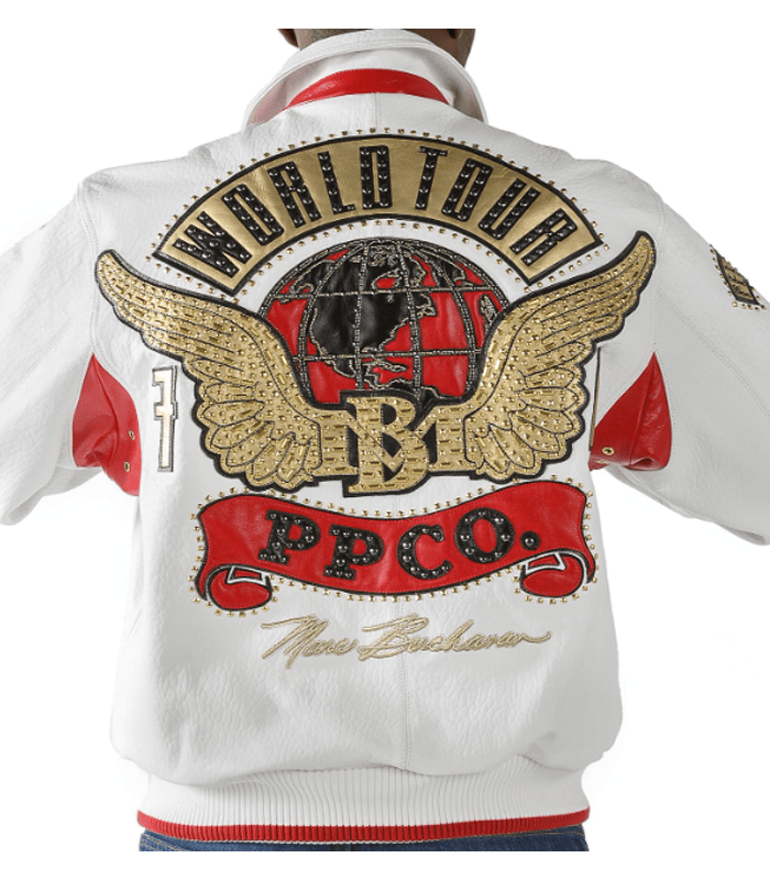 Mens Pelle Pelle White World Tour Jacket