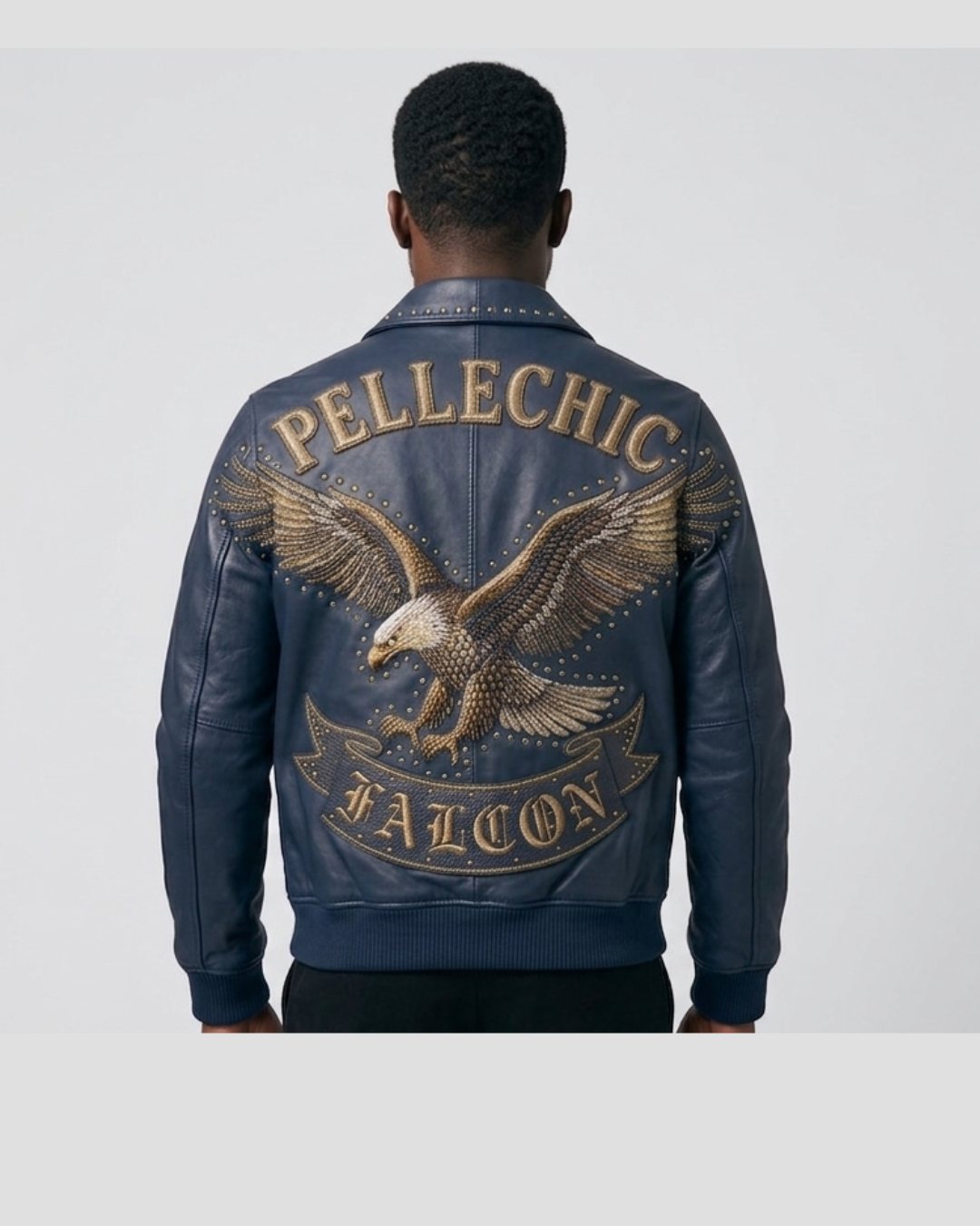 PelleChic Falcon Premium Embroidered Leather Jacket leathertaboo.com