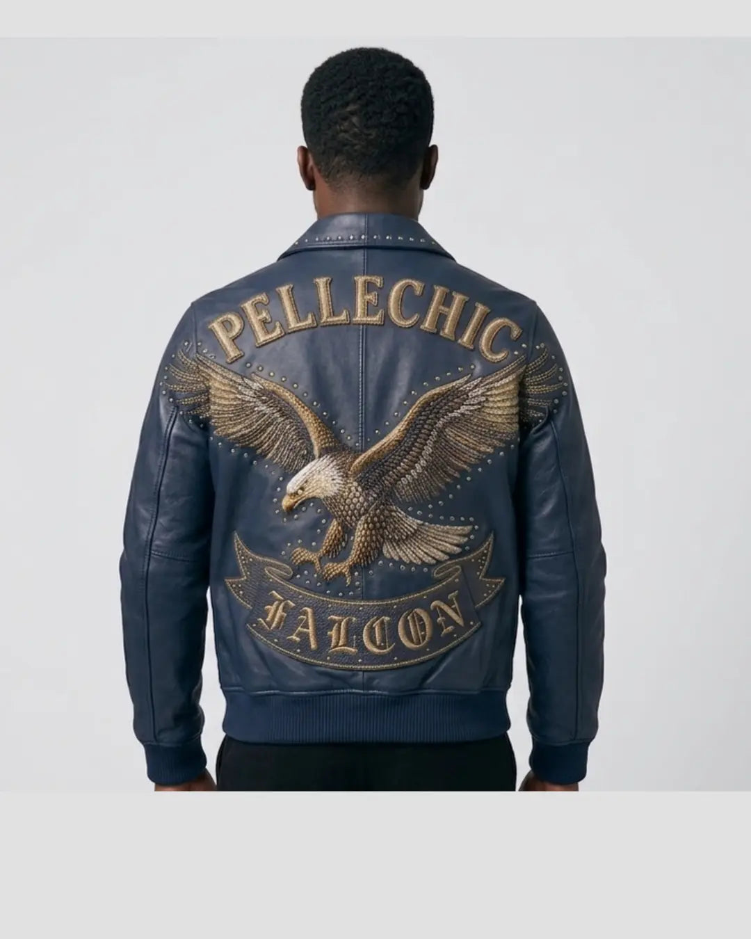 PelleChic Falcon Premium Embroidered Leather Jacket leathertaboo.com