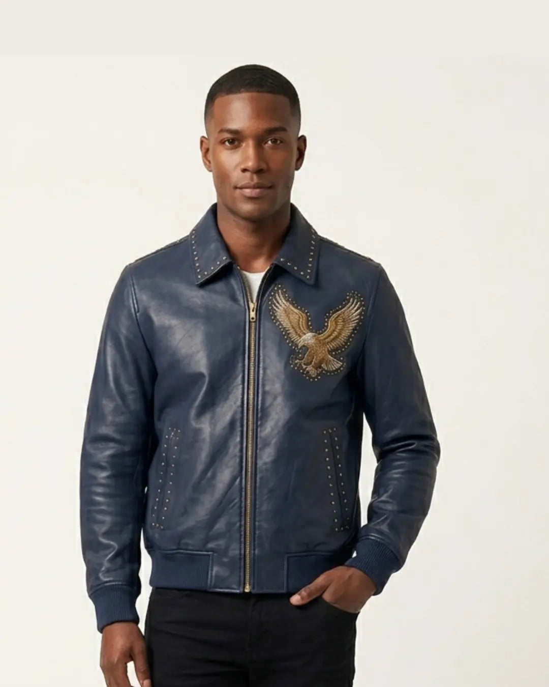 PelleChic Falcon Premium Embroidered Leather Jacket leathertaboo.com