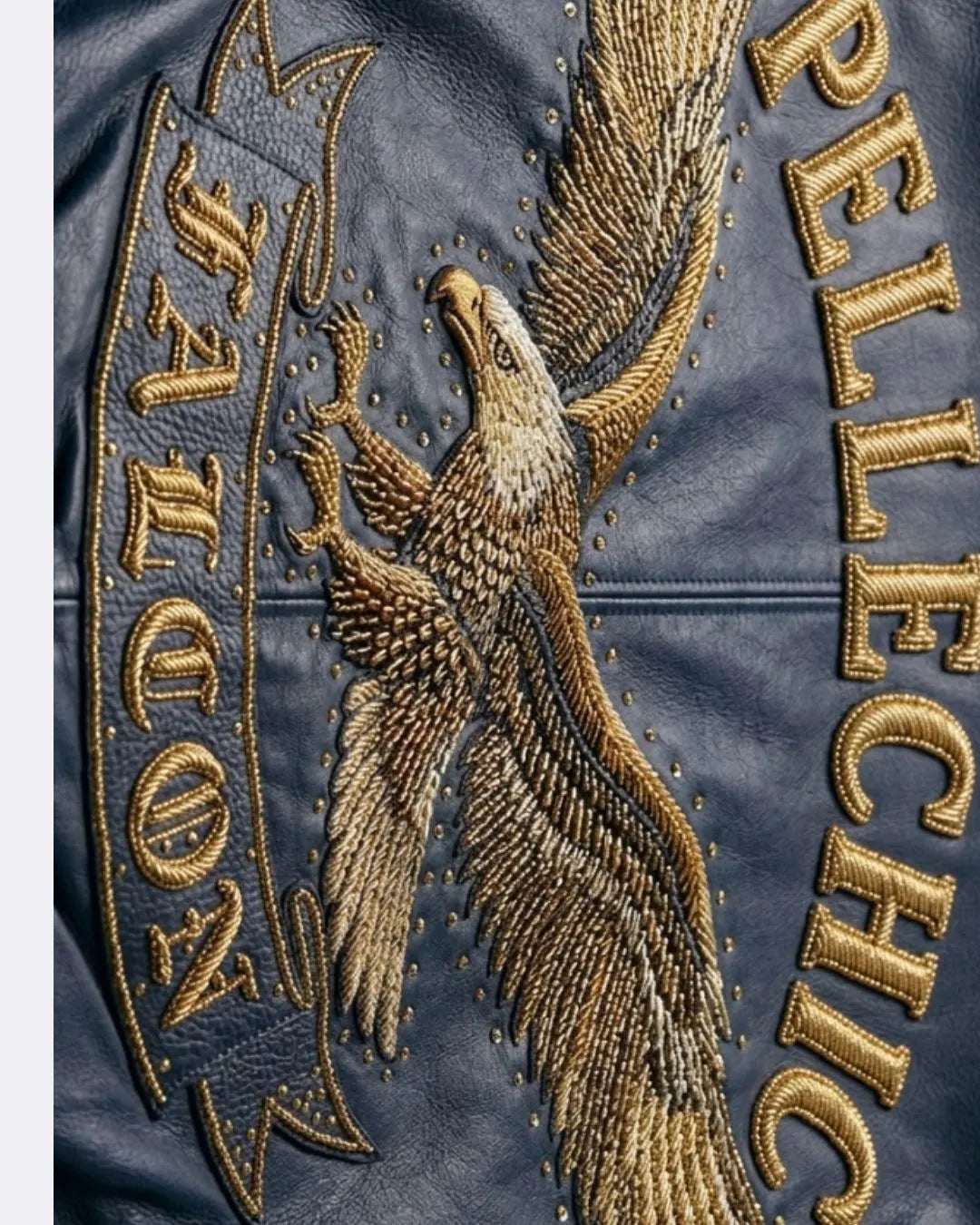 PelleChic Falcon Premium Embroidered Leather Jacket leathertaboo.com