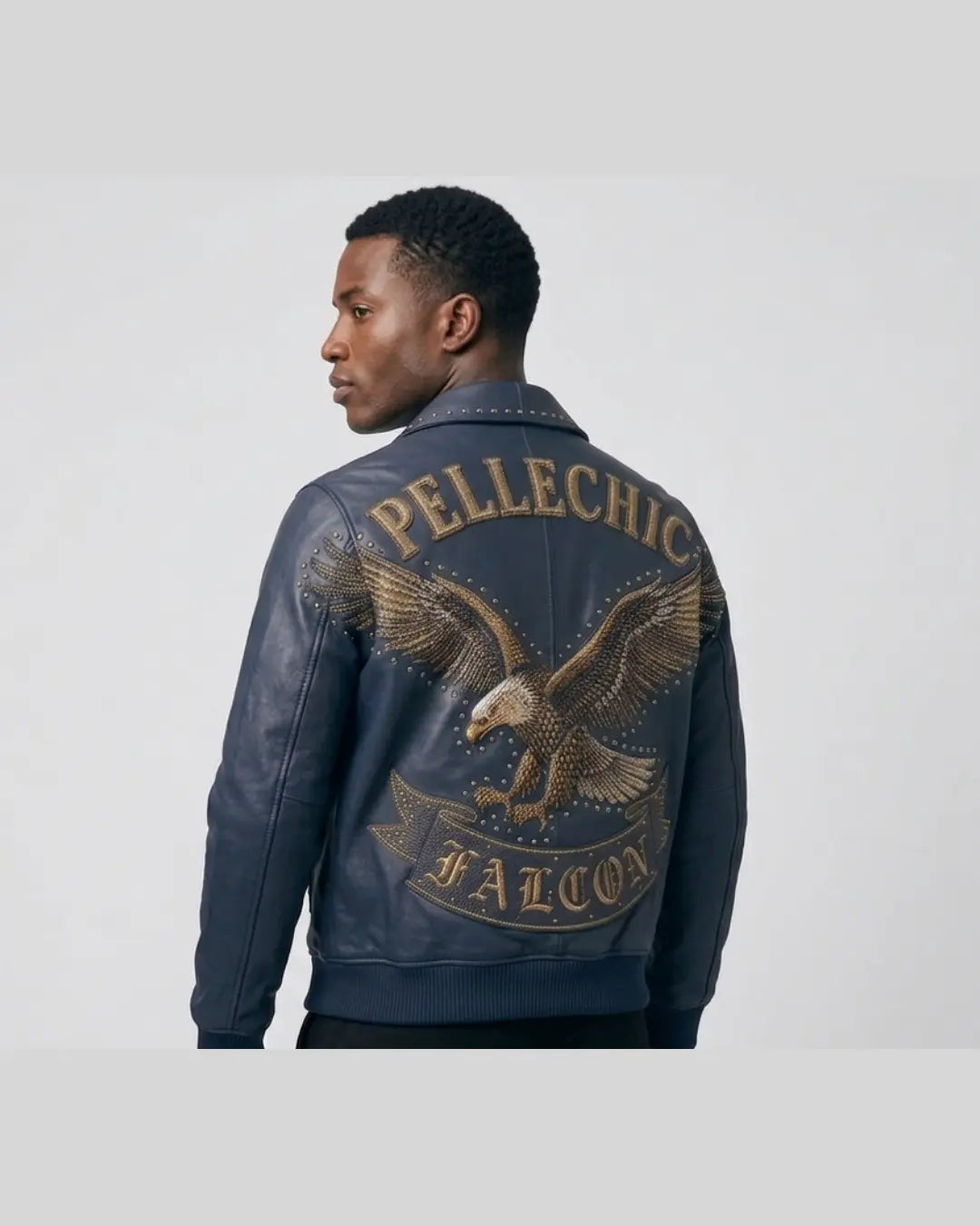 PelleChic Falcon Premium Embroidered Leather Jacket leathertaboo.com