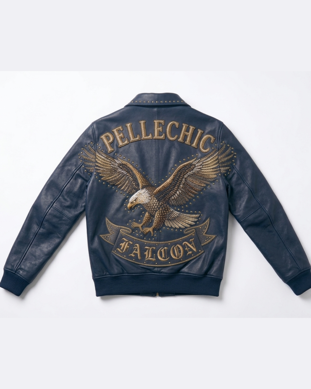PelleChic Falcon Premium Embroidered Leather Jacket leathertaboo.com