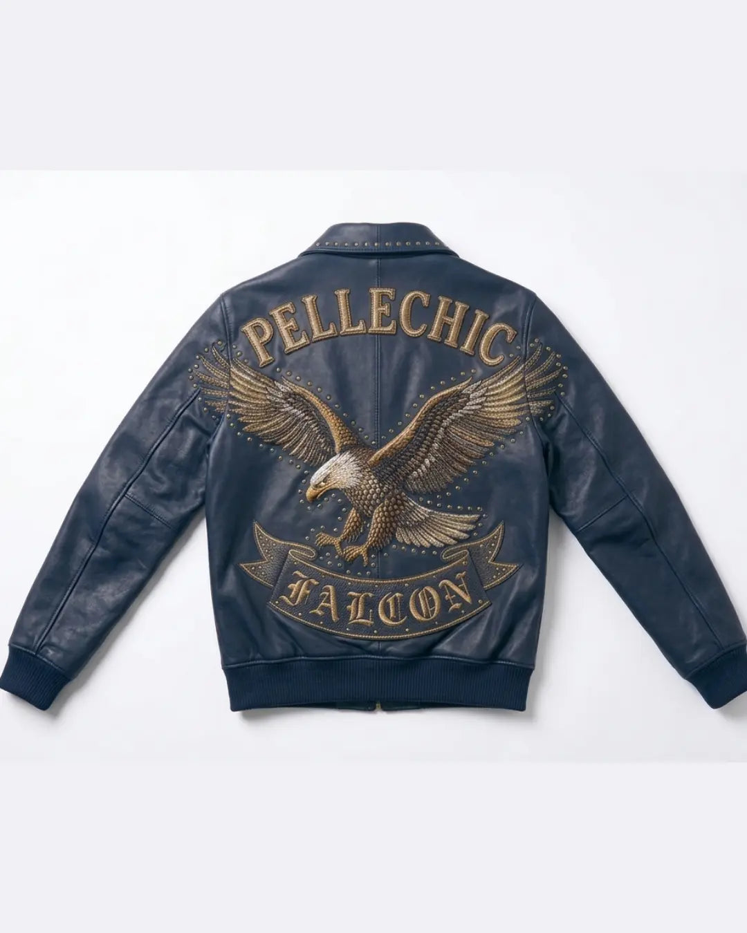 PelleChic Falcon Premium Embroidered Leather Jacket leathertaboo.com