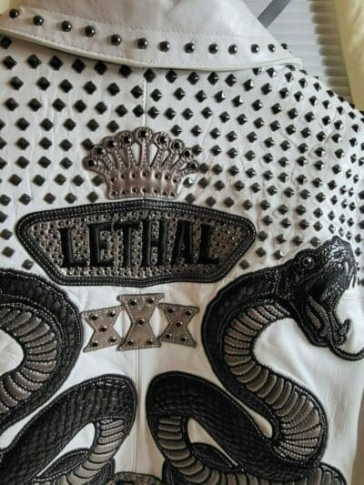 Men's White Pelle Pelle 1978 Studded Premium Cowhide Leather Jacket
