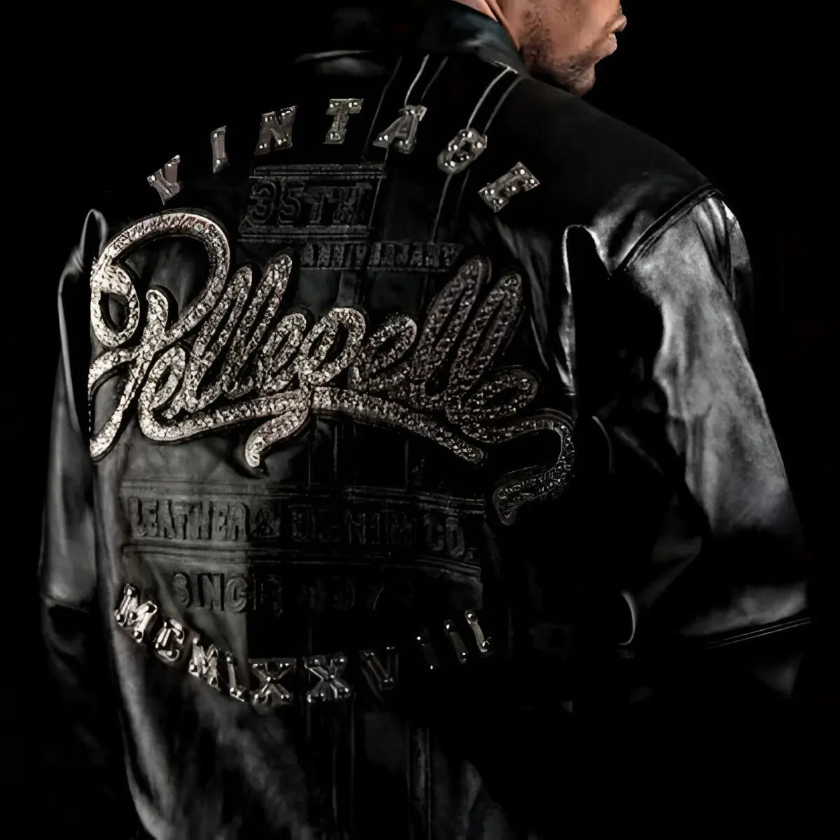 Pelle Pelle Vintage 35th Anniversary Black Cowhide Leather Jacket for Men