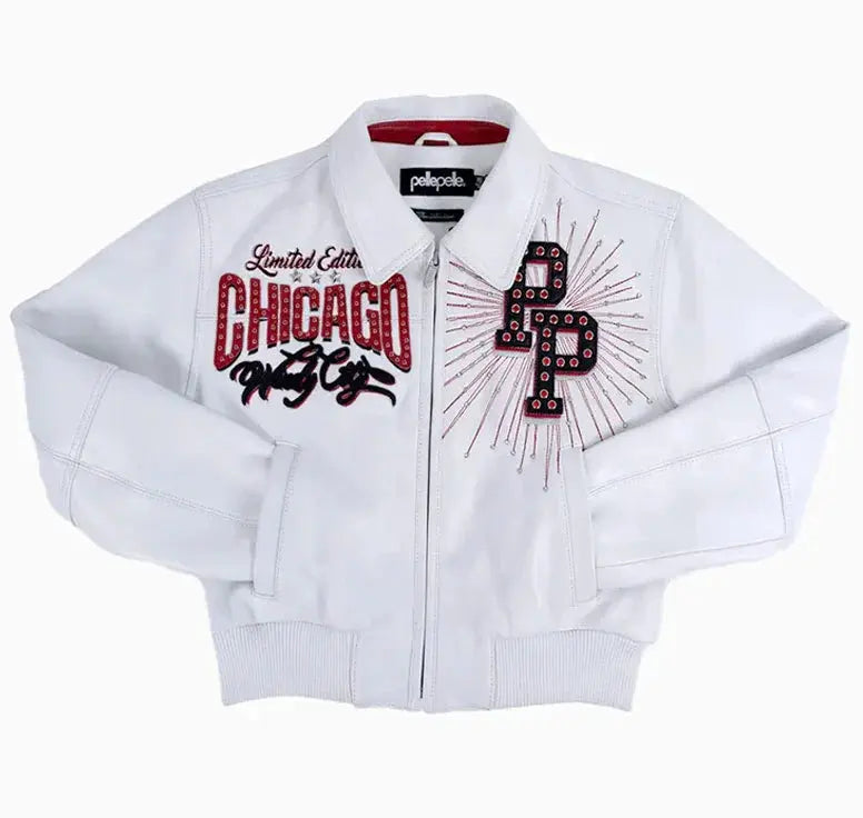 Women's Pelle Pelle X TB Windy City MB White Leather Jacket