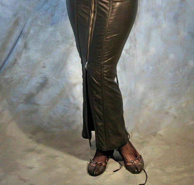 Women black leather fitted dress alternative fashion styling