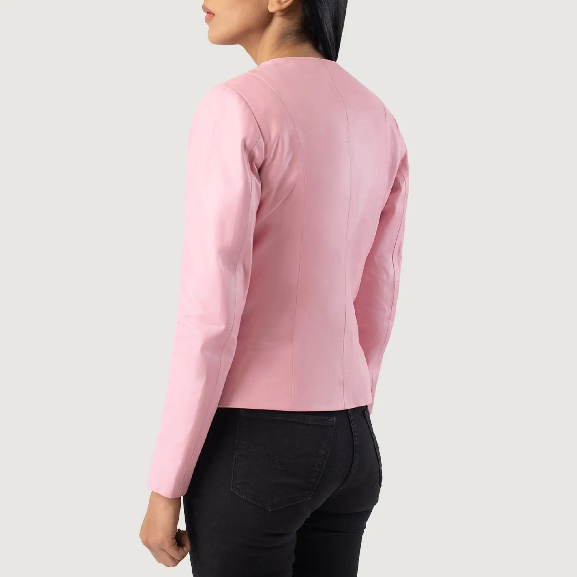 Women's pink leather jacket by Leather Taboo