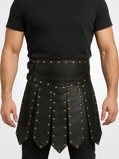 Men's Genuine Leather Gladiator Kilts - LGBTQ Costumes Scottish Kilts