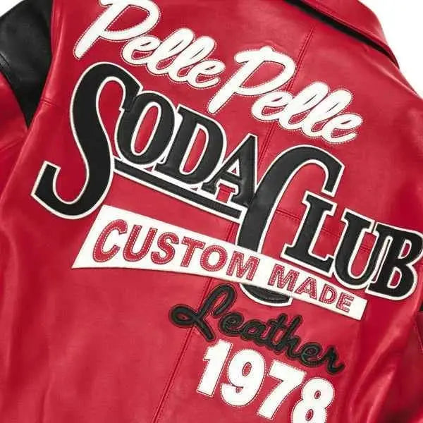Pelle Pelle Red Soda Club Plush Leather Jacket | Pelle Pelle Store