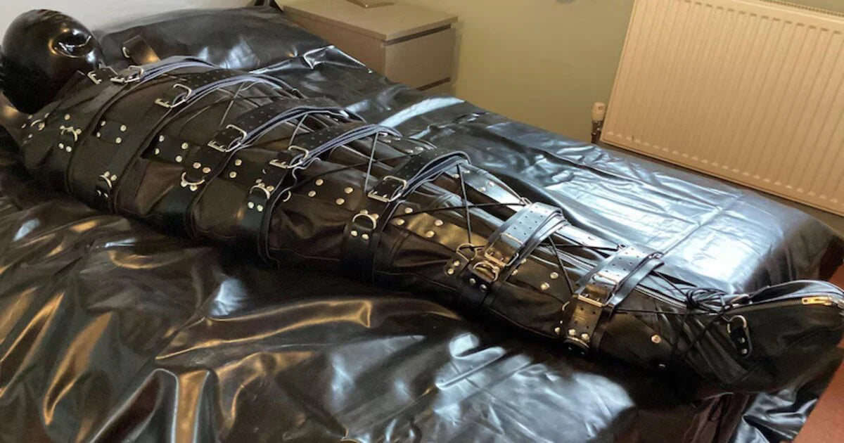 Leather Bondage Sleep Sack BDSM Restraint Bag - Fetish Bodysuit