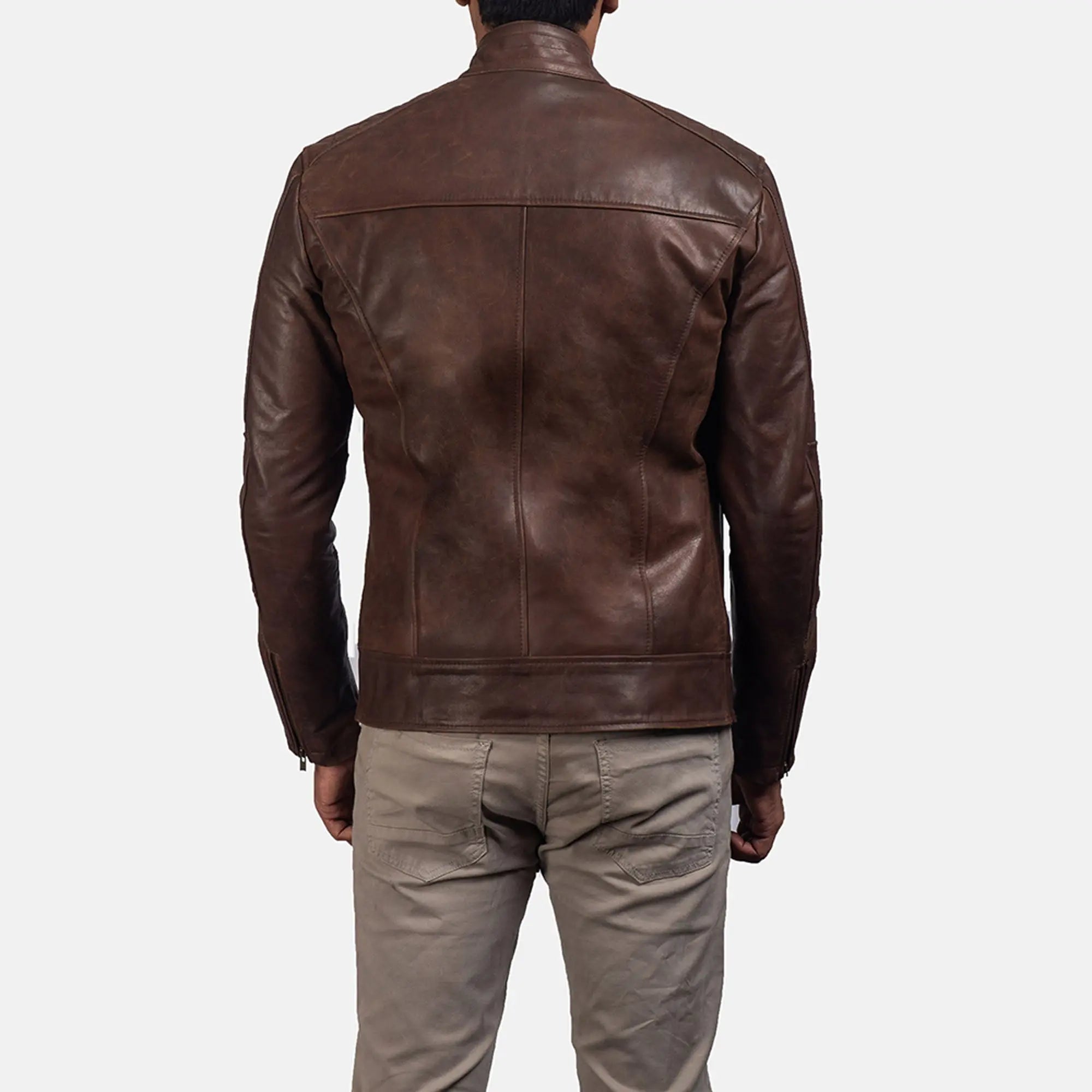 Premium brown biker jacket by Leather Taboo