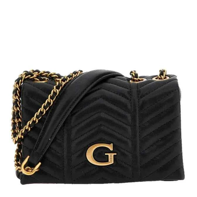 Lovide Black Chevron Quilted Cross-Body Bag