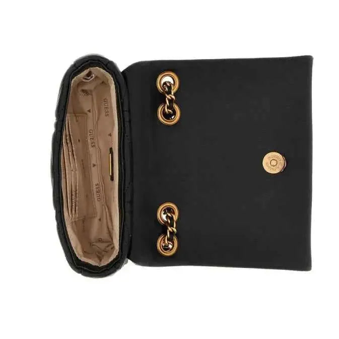Lovide Black Chevron Quilted Cross-Body Bag